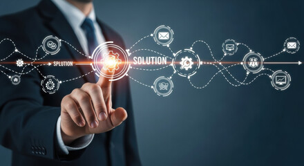 Visual representation of a digital roadmap for achieving business targets.