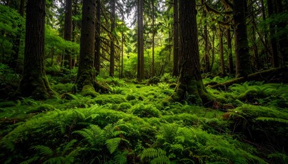 Obraz premium Green Lush Forest Floor.