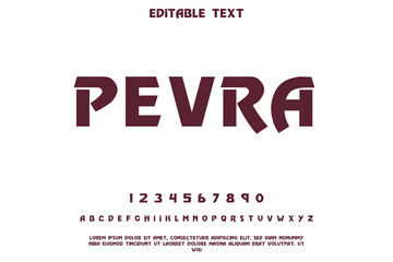 Modern bold typeface alphabet and numbers with editable text placeholder