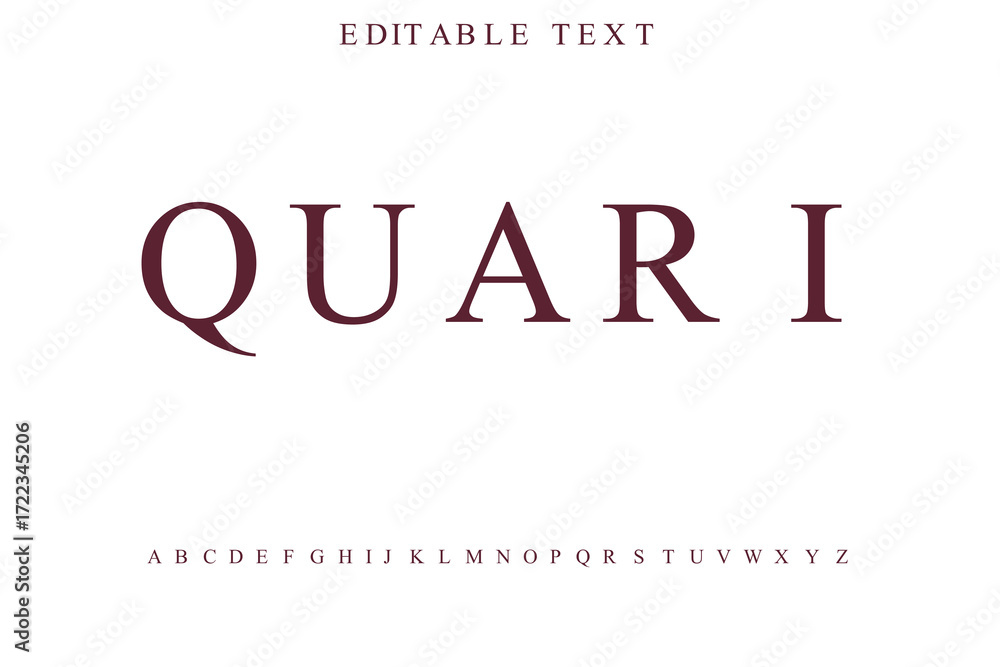 Poster modern abstract font design with unique letterforms and editable text