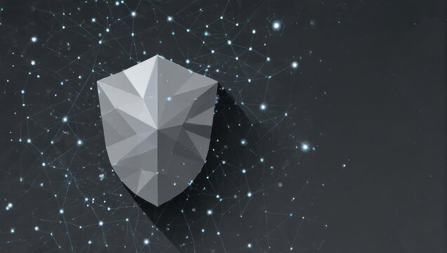 Secure digital shield protecting complex network connections and data streams in a modern cyber defense concept