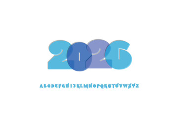 Obraz premium Happy new year 2026 celebration with colorful bubbly numbers