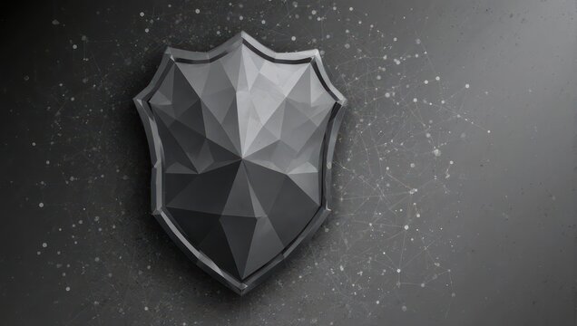 Secure digital shield symbolizing data protection, cybersecurity, and network defense in a modern abstract style