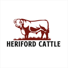Vector art of hereford cattle logo