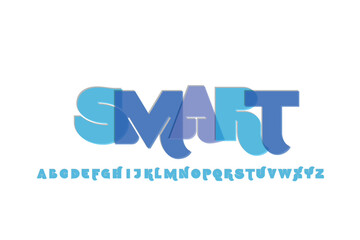 Modern 3d smart text with alphabet below