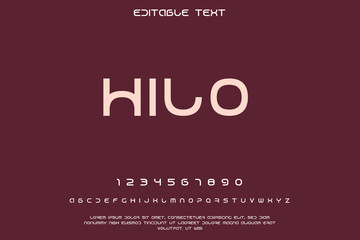 Modern rounded font hilo with numbers and letters on a dark background
