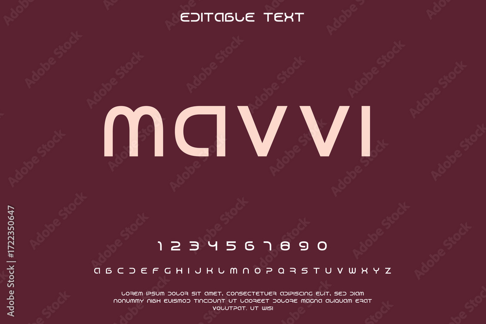 Poster modern minimalist font design with letters and numbers on a dark background