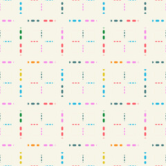 Seamless pattern with colorful dots and squares for calendar and planner design Colorful abstract geometric background with square pattern. Seamless background. Suitable for fabric, paper, banner.