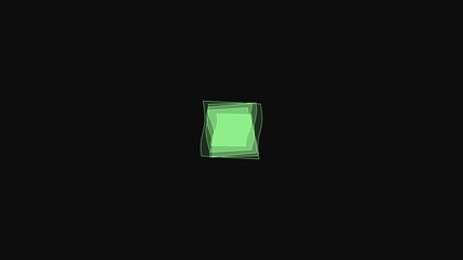 Abstract green square shape animated on black background   - Powered by Adobe