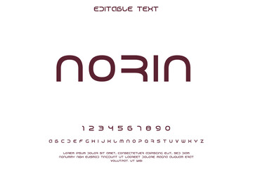 Modern minimalist font alphabet and numbers with editable text space