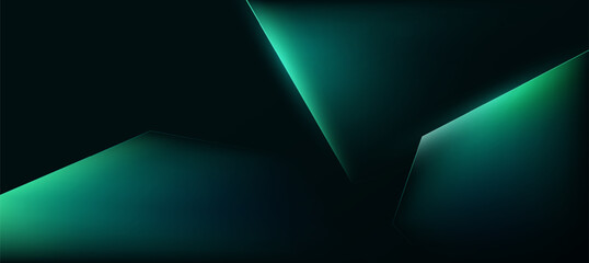 Modern abstract luxury banner, abstract green and black polygon elegant background vector for branding presentation or product ads bg © Aneg