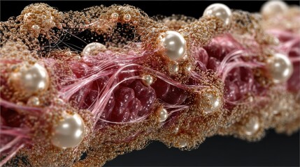 Exploring the Beauty of a Pink and Gold Flower at Microscopic Level Captured in Stunning Detail