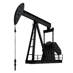Oil Pump Jack Isolated on White Background