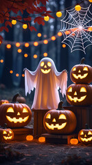 halloween background with pumpkin