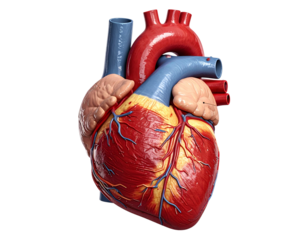 Anatomical Illustration of Human Heart with Pulmonary and Aortic Pathways