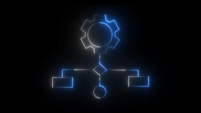 Business efficiency concept, how much a company or organization can produce as it relates to time, business graph workflow optimization icon isolated on transparent background 4k animation