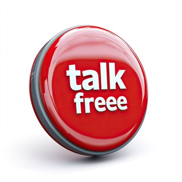Red button with "talk free" text