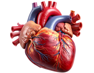 Detailed Human Heart Anatomy Cross Section with Labeled Structures