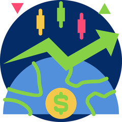 trade icon isolated on white background. vector illustration icon for market fluctuation