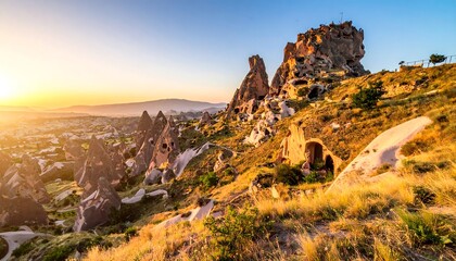 Fototapeta premium Sunrise over Cappadocia's unique rock formations