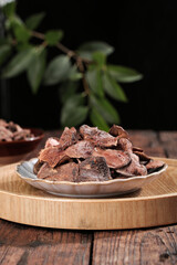 Dried Porcini Mushroom Slices on Plate - Premium Culinary Ingredient for Gourmet Cooking