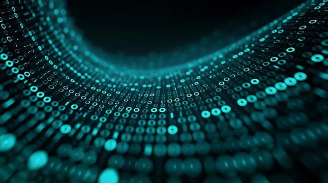 A mesmerizing visual of flowing binary code, illustrating the dynamic nature of digital information and technology.