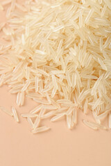Raw Long Grain White Rice Close-Up Food Photography Background