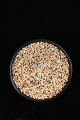 Mixed Red White Black Quinoa Grains in Bowl - Healthy Superfood Ingredient