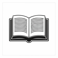 Open Book Black and White