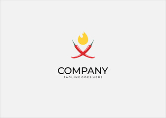 Spicy chili pepper fire logo design symbol hot taste burning flavor heat cooking food restaurant spice energy bold concept.