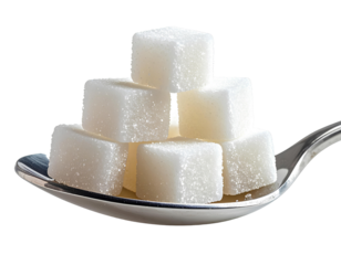 sugar cubes on a white background