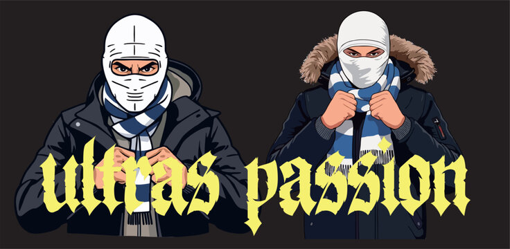 FACE MASK BALACLAVA HOOLIGANS NINJA WHITE BLUE MILLIONAIROS - Foto 8