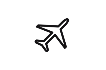 A black and white drawing of an airplane