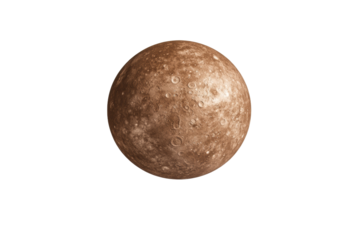 Large brown planet with a white background, isolated