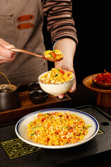 Yangzhou Fried Rice Chinese Cuisine Specialty Golden Egg Rice Traditional Asian Food