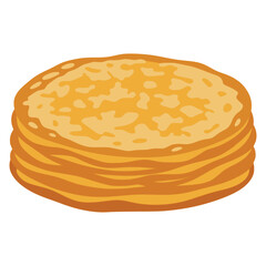 Blini Russian pancake flat color vector illustration template design