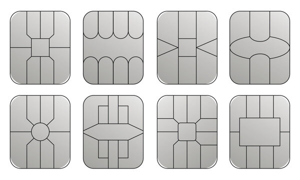 emv chip silver icons contactless payment at terminals