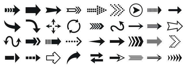 arrow icon direction sign pointer outline pictogram vector