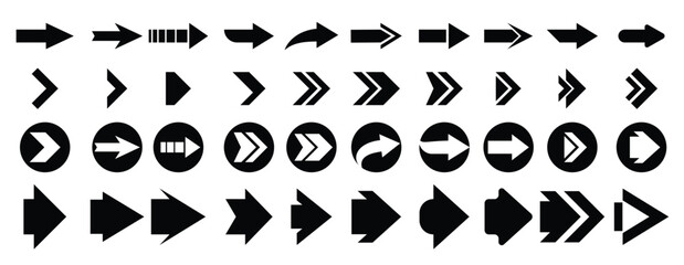 Arrow icon set, design element suitable for websites, print design or app vector