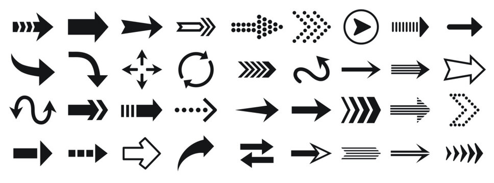 arrow icon direction sign pointer outline pictogram vector