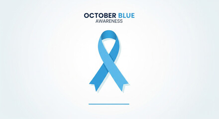 October Blue Awareness Poster – Minimalist Ribbon Design