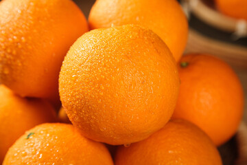 Fresh Ripe Oranges with Textured Peel - Healthy Citrus Fruit Background