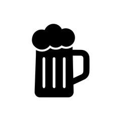Vector icon of a beer mug with foam