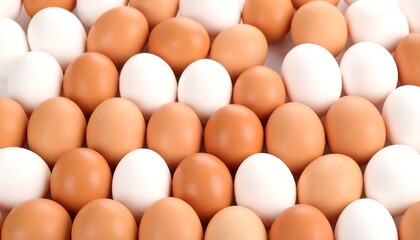 Fresh Brown and White Eggs.