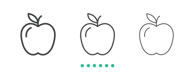 Apple icon. Thin line icon vector