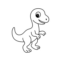 Coloring book Raptor Dino cute vector design templates simple and modern concept, isolated on white background