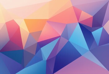 Fototapeta premium A vibrant geometric design featuring a multitude of interlocking triangles in a spectrum of soft pastel colors.