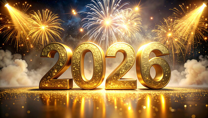 Golden 2026 New Year Celebration.