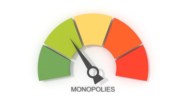 Strengthening the role of monopoly in the economy as a financial crisis cause. Monopolies influence meter showing a very high level