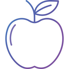 Simple illustration of a vibrant apple with a single green leaf
